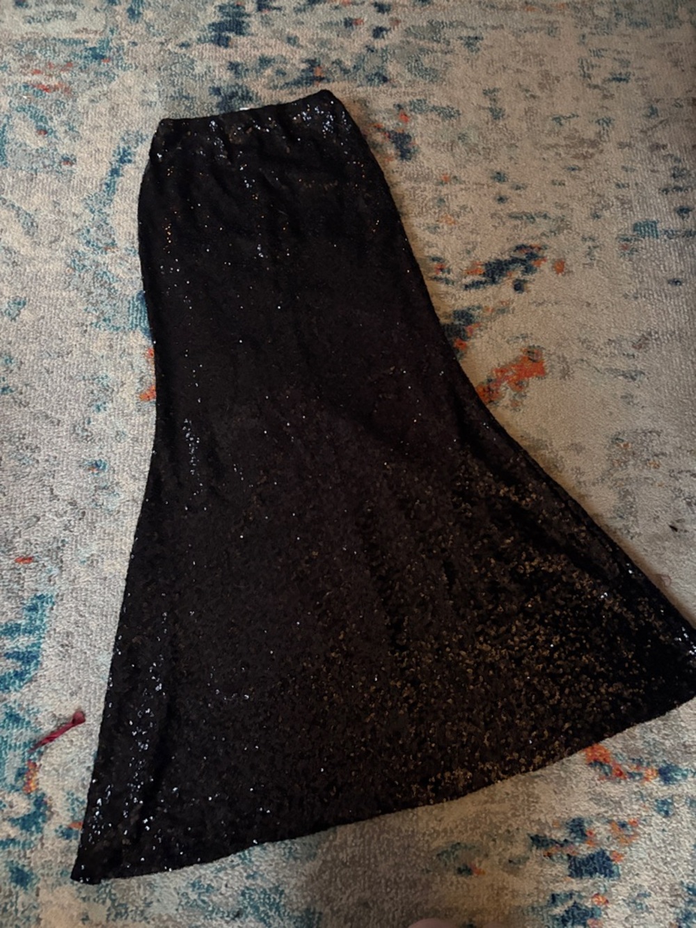 Black Sequin Maxi Skirt - Sleek Evening Glam